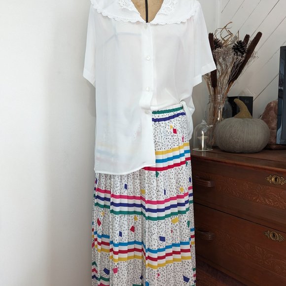 Original vintage pleated maxi skirt from the 1980s - Picture 8 of 9